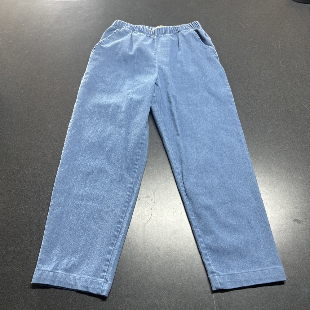 Turtle Bay Blue Women's Denim Pull On Denim Jeans Elastic Waist Stretch Medium